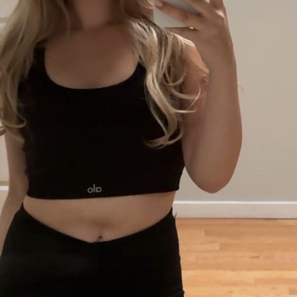 ALO Yoga Black Racerback Sports Bra - Picture 4 of 5
